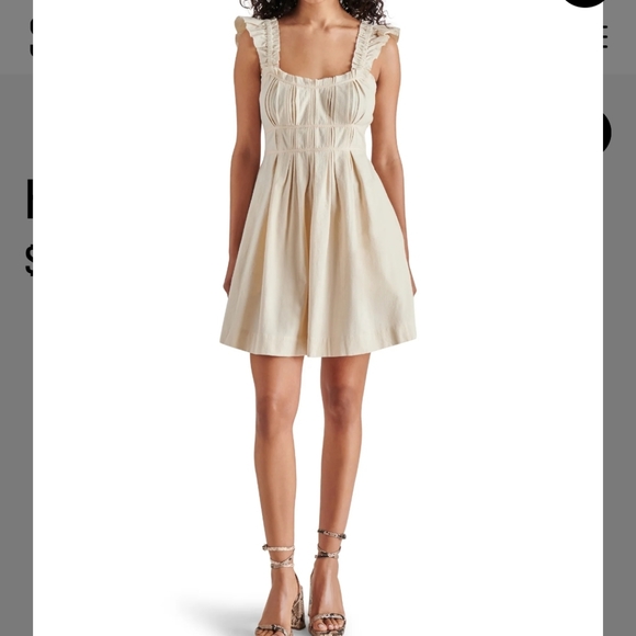 Steve Madden Harmony Oatmeal Flowy MiniDress Sz Small - Picture 2 of 8